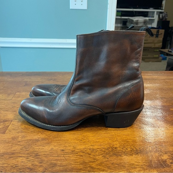 Laredo Men’s Fletcher Western Boots side zipper size 9.5  brown - Picture 1 of 9